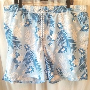 Goodfellow & Co Big and Tall Men's  Blue and White Swim Trunks Size XXL